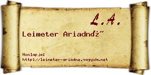 Leimeter Ariadné névjegykártya
